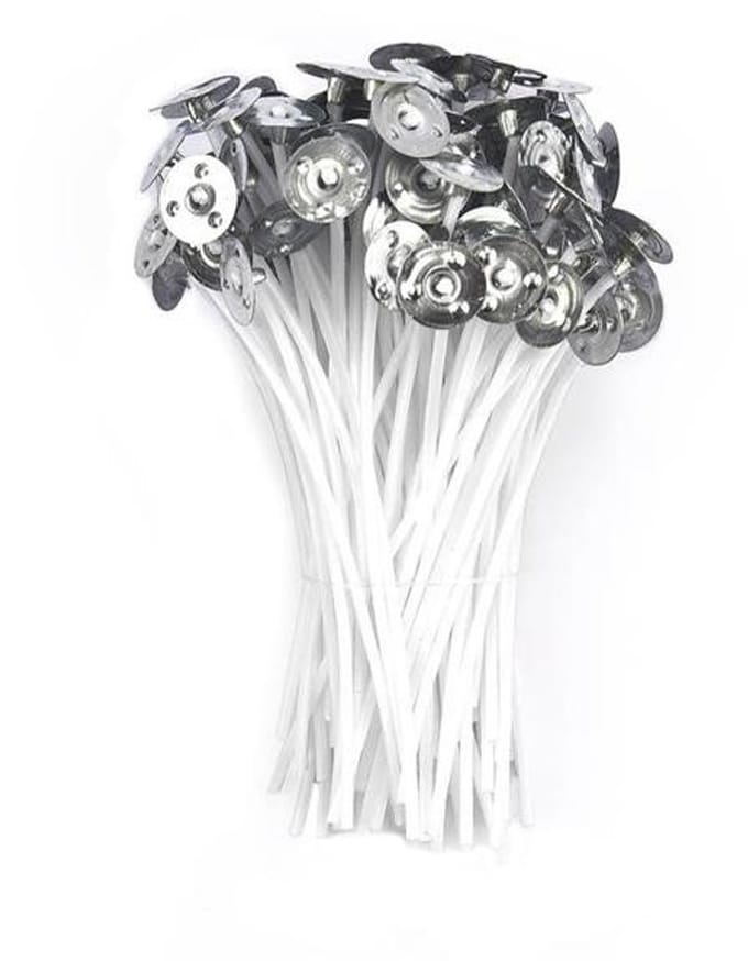 Gewaxte kaarslonten (10 cm) 100 stuks Wit
