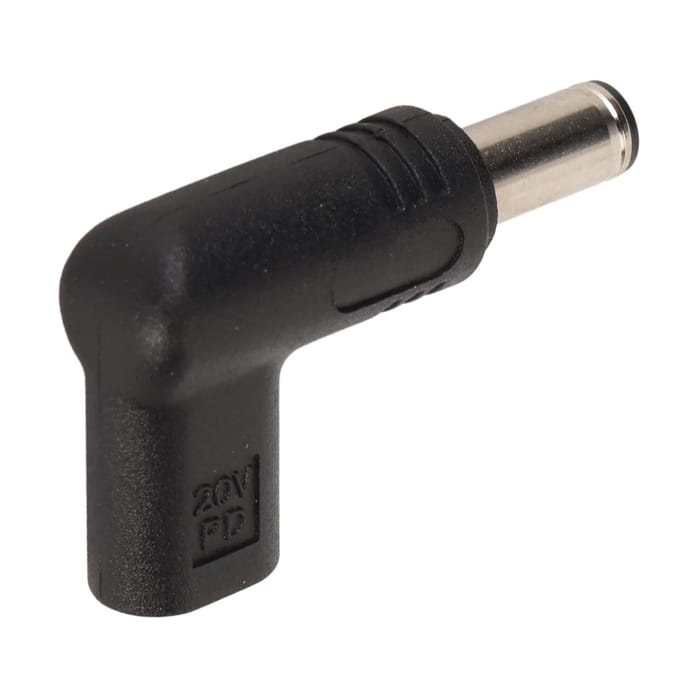 USB Type C Vrouwelijk naar 6.0x3.7mm Adapter 100W PD Snel Laden 90 Graden Hoekige USB C naar DC Adapter black
