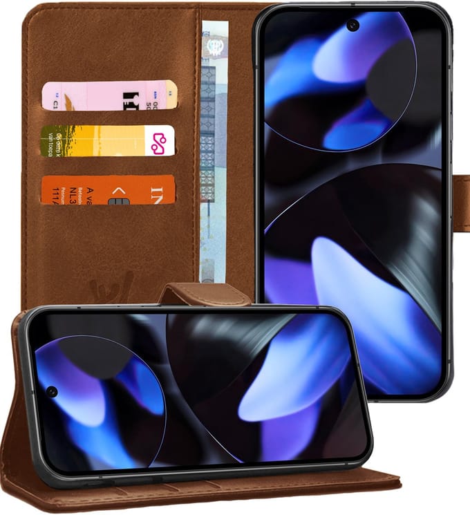 Hoesje geschikt voor Google Pixel 9a - Portemonnee Book Case Bruin