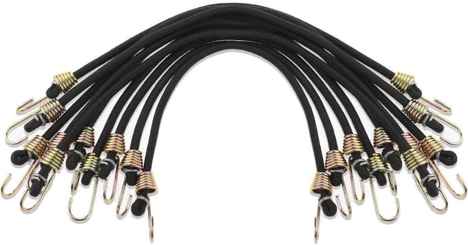 Kleine 10-pack bungee koorden - 10 inch elastische rubber koorden voor outdoor camping