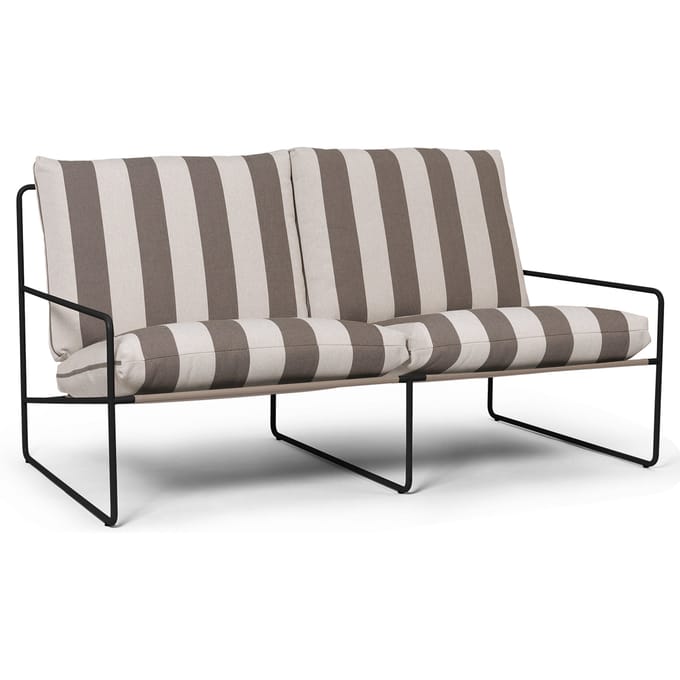 Ferm Living Desert Stripe 2-Zitsbank - Black/Chocolate