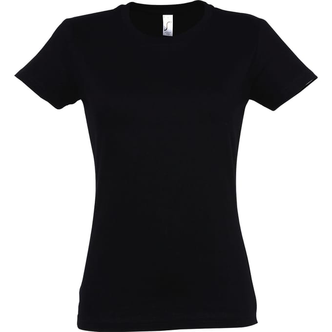 SOLS Dames/dames Imperial Heavy Short Sleeve T-Shirt (Diep zwart)