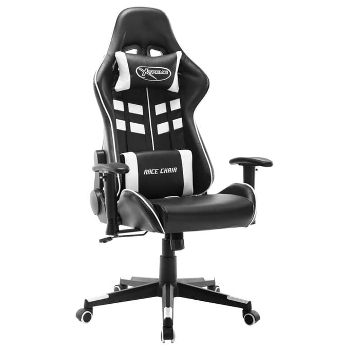 vidaXL - Gamestoel - kunstleer - zwart - en - wit