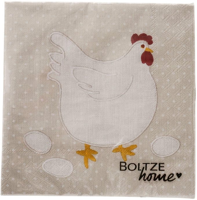 Boltze Home servetten kip decoratie 16,5x3cm tafelaccessoire.