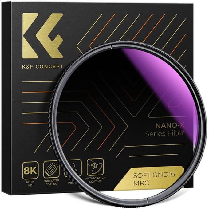 K&F Concept 67mm Nano-X MRC HD gradueel grijsfilter GND8 soft graduated ND8 filter