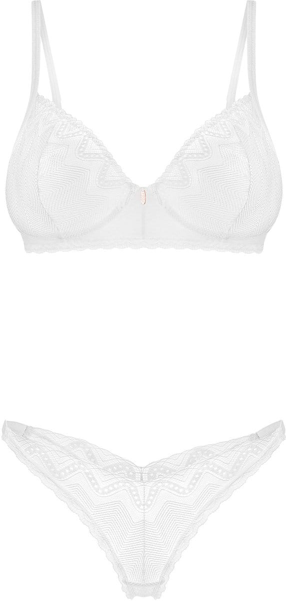 Obsessive - Alissium 2 Piece Set Lingerie set - M/L - Wit