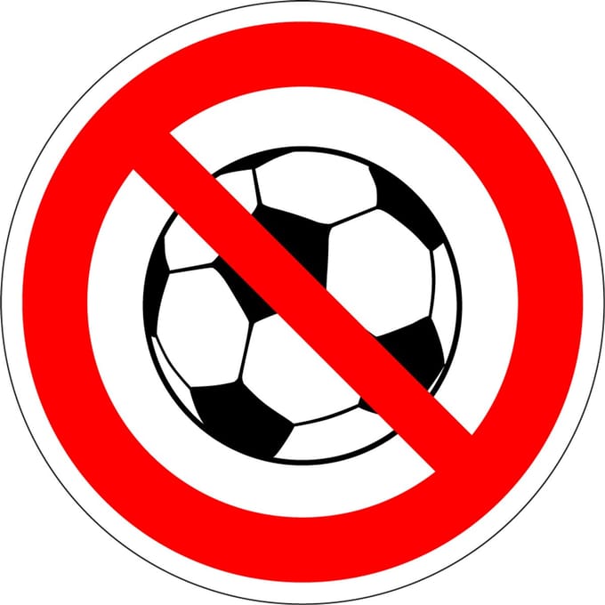 Verboden te voetballen sticker 200 mm