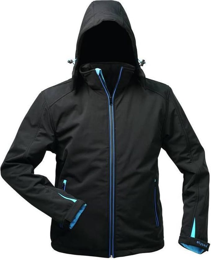 elysee Softshelljas met wattering zwart/blauw maat L