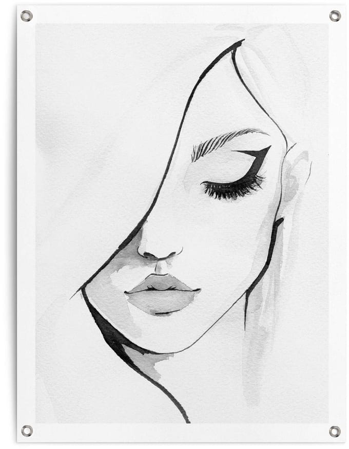Tuinposter Gezicht - 80 x 60 - Canvas - REINDERS