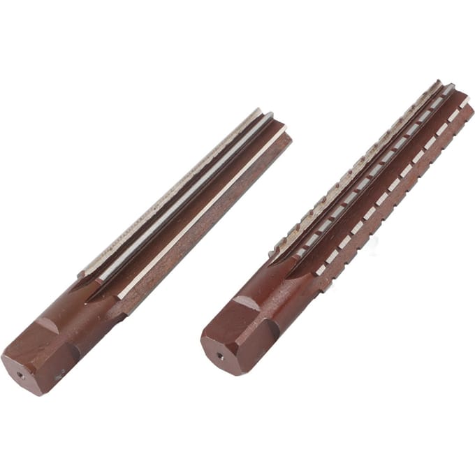 2 STUKS Ruw Fijn Morse Taper Ruimer Koolstofstaal Rechte Schacht Handruimer(MT4# )