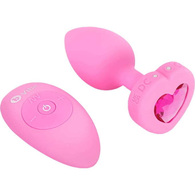 B-Vibe - Vibrerende Hartvormige Butt Plug S/M Roze