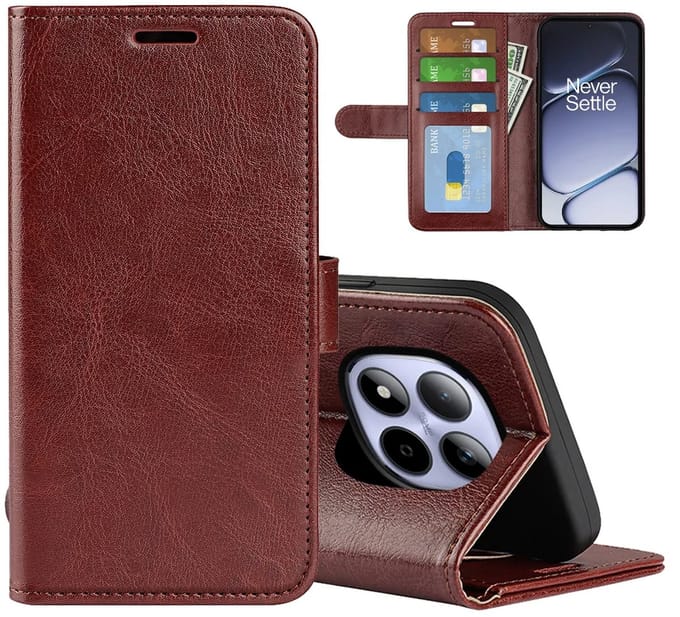 MobyDefend Hoesje - Geschikt voor Xiaomi Redmi Note 15 Pro 4G - Wallet Book Case (Sluiting Achterkant) - Bruin