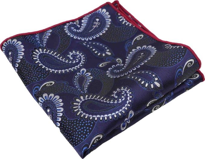 Pochet Paisley - Donkerblauw - Sorprese - pochette - heren - model 6