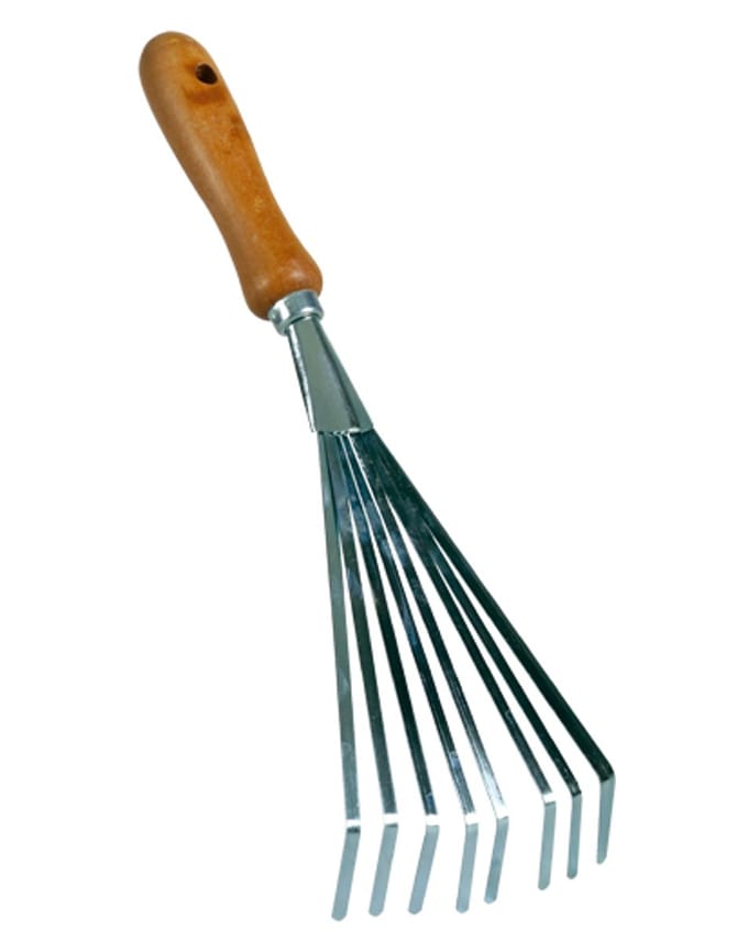Talen Tools - Handbladharkje - 9 tanden - Verzinkt staal - Essenhouten handvat