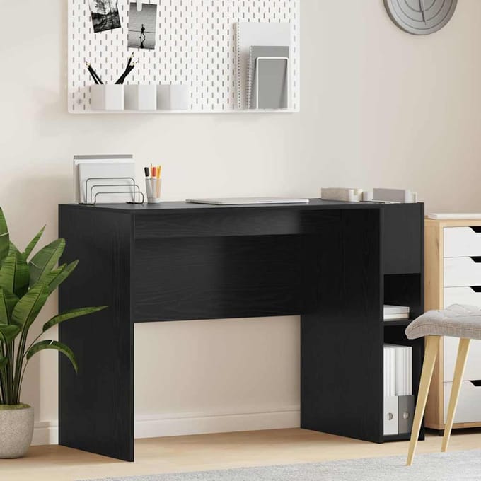 vidaXL - Bureau - Zwart - Eiken - Bewerkt - hout - 109 - x - 50 - x - 78 - cm