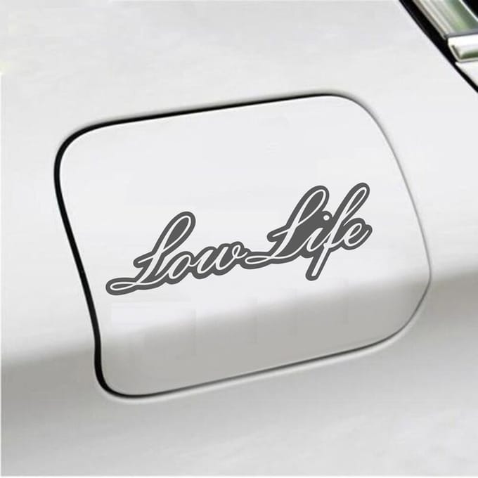 Bumpersticker - Low Life - 6,5 X 20 - Antraciet
