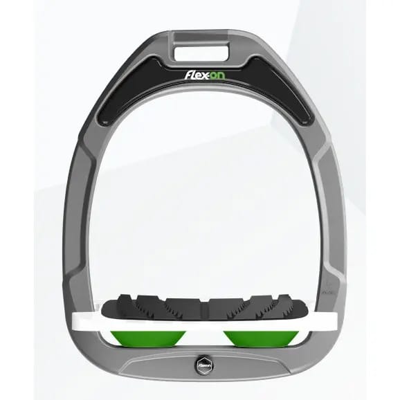 Ingelande stijgbeugels Grip Aluminium/Wit/Groen Flex-On Green Composite