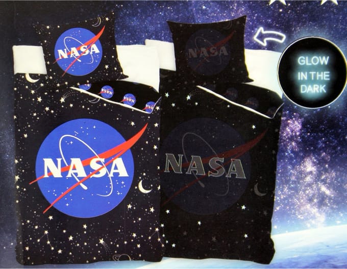 NASA Dekbedovertrek Eenpersoons 140 x 200 cm Glow In The Dark