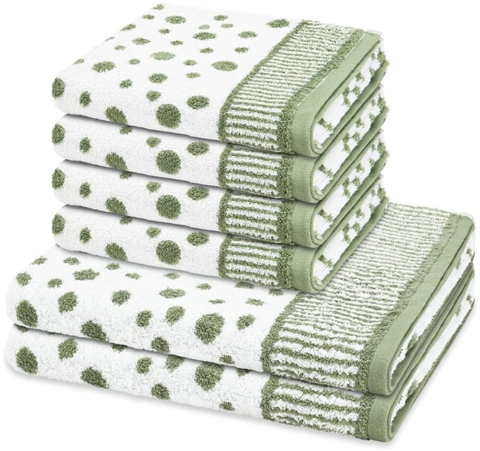 Ross Sonstiges 4 X handdoek 2 X douchehanddoek - in set 6 pack Punkte allover