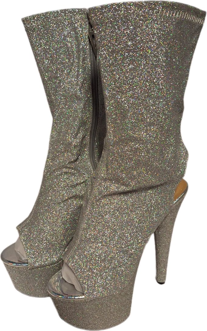 SOISBELLE LAARSJE OP PLATEUZOOL 15 CM HAK IN SILVER SIZE 37
