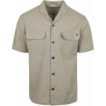 No Excess Overshirt Full Button Short Sleeve Revers Collar Slub Smoke Größe: M | Casual hemden Outlet | Herren