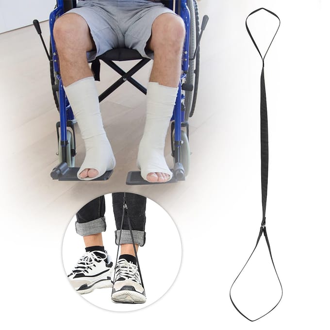 Nylon Beenlifterband Met Voetband Mobiliteitshulpmiddelen Handicap Ouderen black