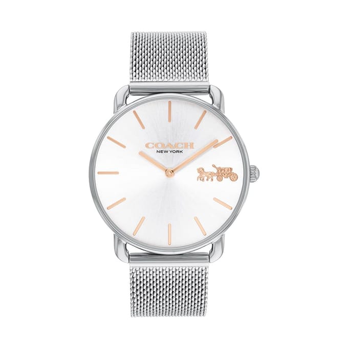 Coach Elliot White Mesh 14504382 Dameshorloge, Wijzerplaat, Band, (Officiële import) white