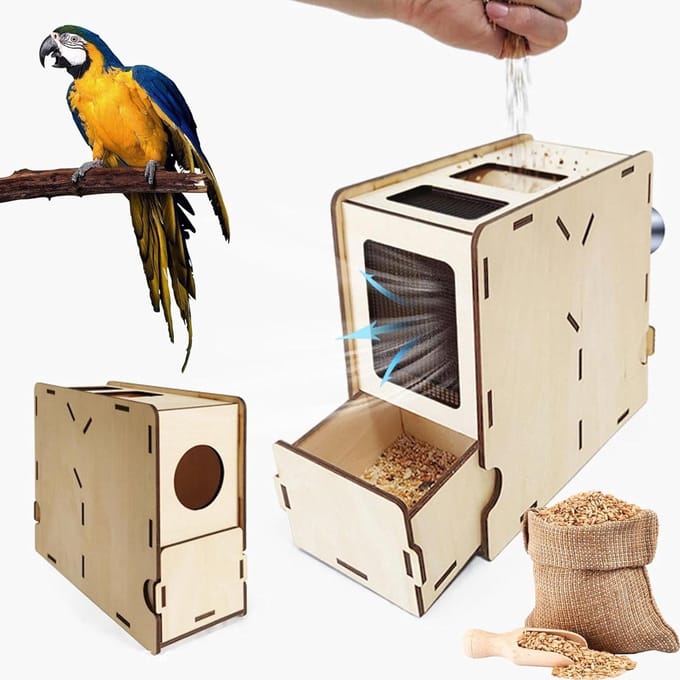 Graanreiniger - Vogelvoer splitter - Dieren voeren - Efficiënte scheiding - 220x90x180mm - Houtkleur