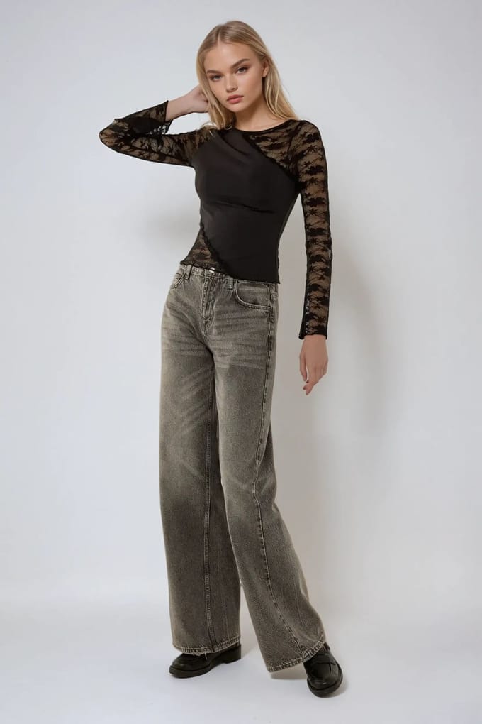 Langsleevblouse met Kantdetail