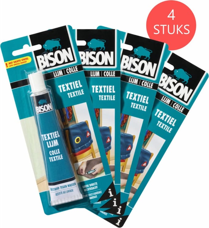 4x Bison Textiellijm Tube 50 ml