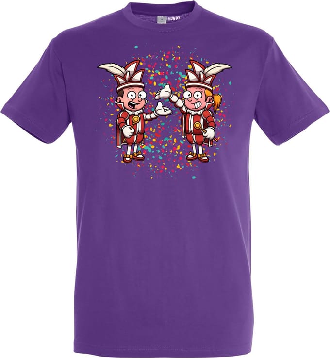 T-shirt Carnavals Paar | Carnaval | Carnavalskleding Dames Heren | Paars | maat M