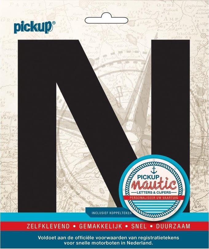 Pickup Nautic plakletter 150mm zwart N - zwart N