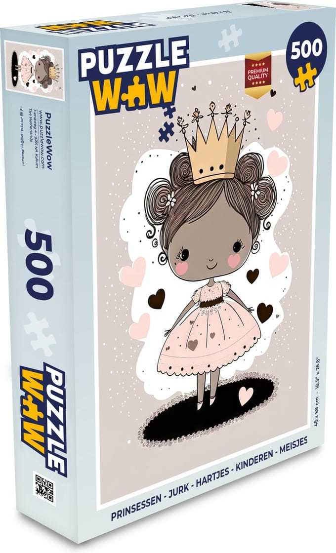 Puzzel Prinsessen - Jurk - Hartjes - Pastel - Meisjes - Legpuzzel - Puzzel 500 stukjes