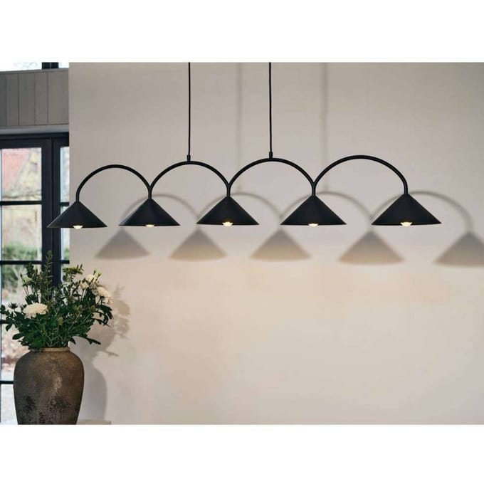 Globen Lighting hanglamp CURVE 5, zwart, 5-lamps, 165 cm