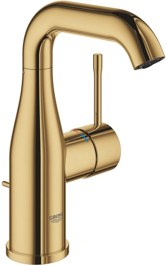 Grohe Essence wastafelmengkraan M-size met waste en hoge uitloop Cool Sunrise 24173GL1