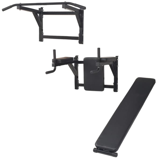 vidaXL Tour de musculation murale multifonctions noire