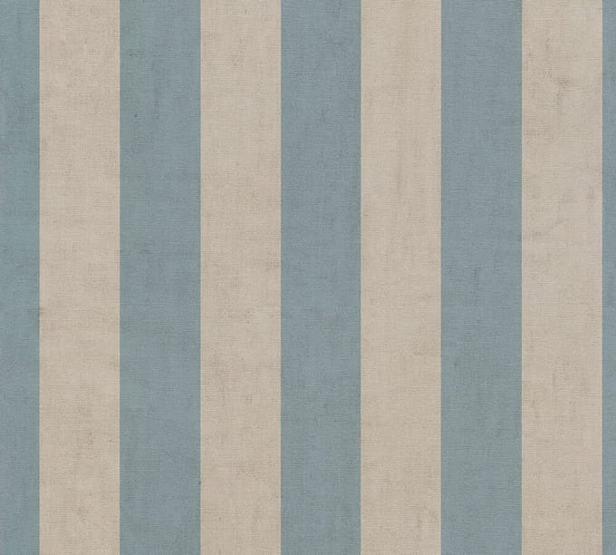 STREPEN BEHANG | Klassiek - Blauw Grijs Crème - A.S. Création Anna D'Andrea