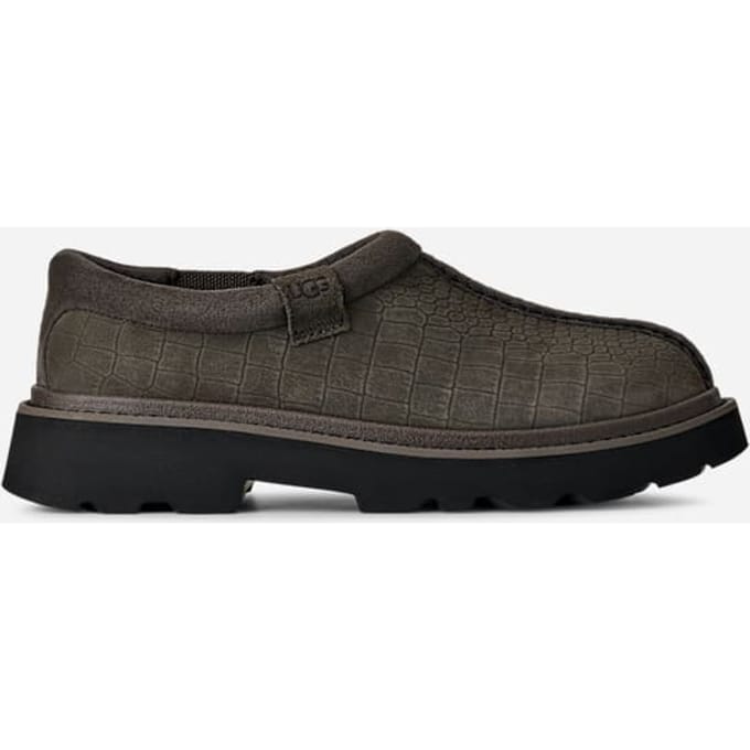 UGG® Tasman Lug Embossed in Dense Smoke, Size 7, Nubuck/Polyester/Wool