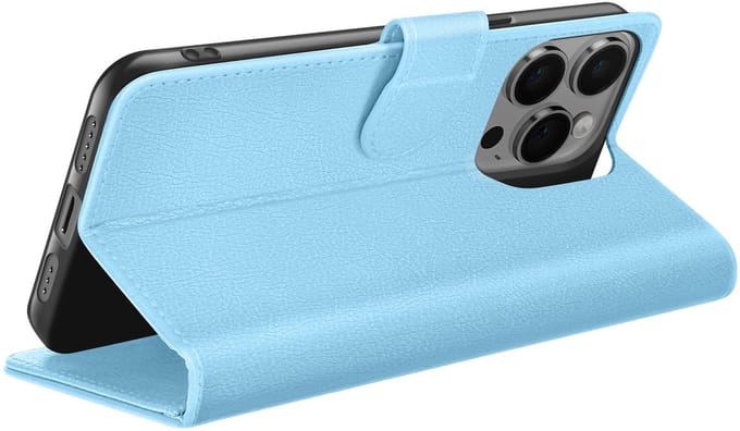 Zanae, Hoesje geschikt voor iPhone 14 Pro Max - Wallet Case & Magneetsluiting, Lichtblauw