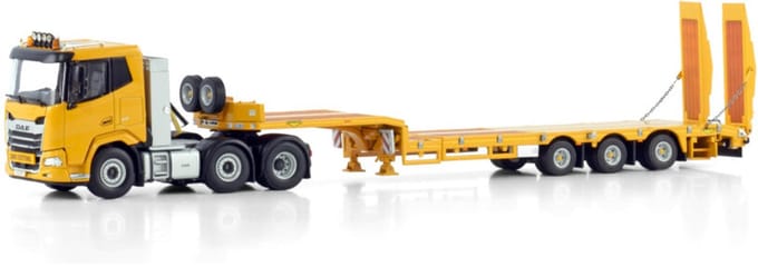 DAF XF SL 6x2 Twin Steer + Semi Lowloader (3 Axle) + Ramps - 1:50 - WSI Models