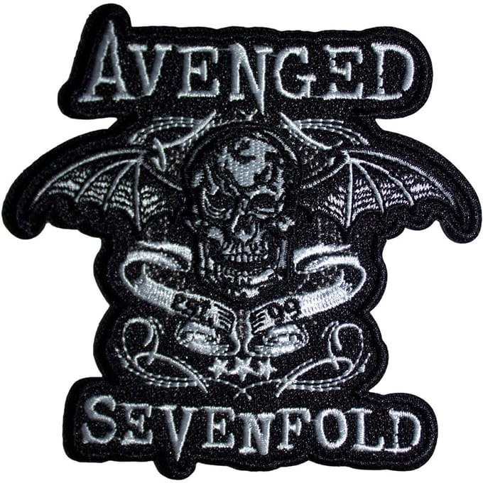 Avenged Sevenfold - Deathbat Banner Patch - Zwart/Wit