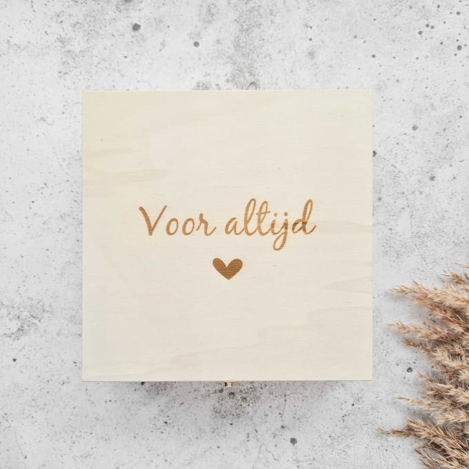 Bewaarkistje - Voor altijd - Bewaar en koester - herinneringskist - memory box