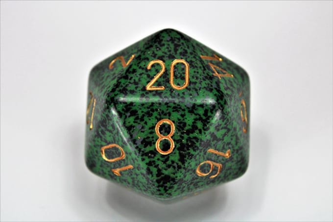 Dobbelsteen D20 Golden Recon Speckled 34mm - Accessoires