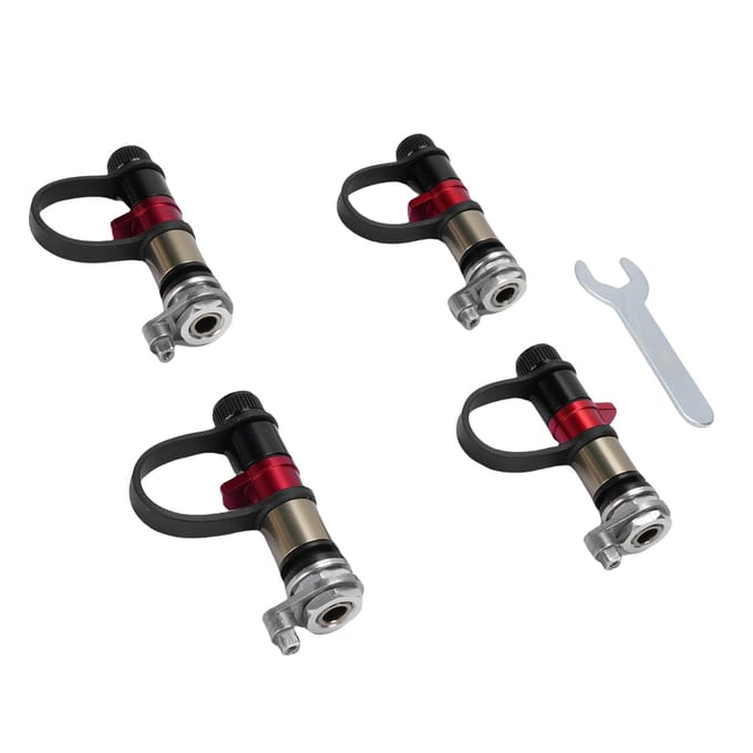 4 Stuks Bandenleegloopventiel Kit Auto Stop Snelle Luchtontluchting Ondersteunt Bandensensor Installatie Band black