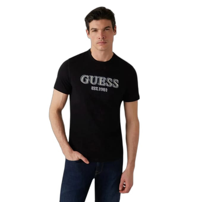 T-shirt met ronde hals Logo Guess