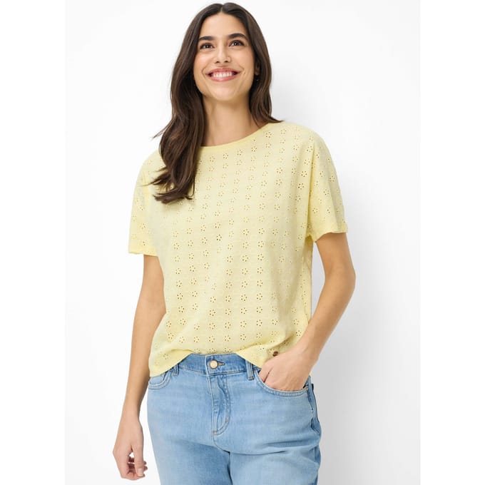 Brax Dames Shirt  Style CAELEN S limoncello, lichtgeel, maat 44