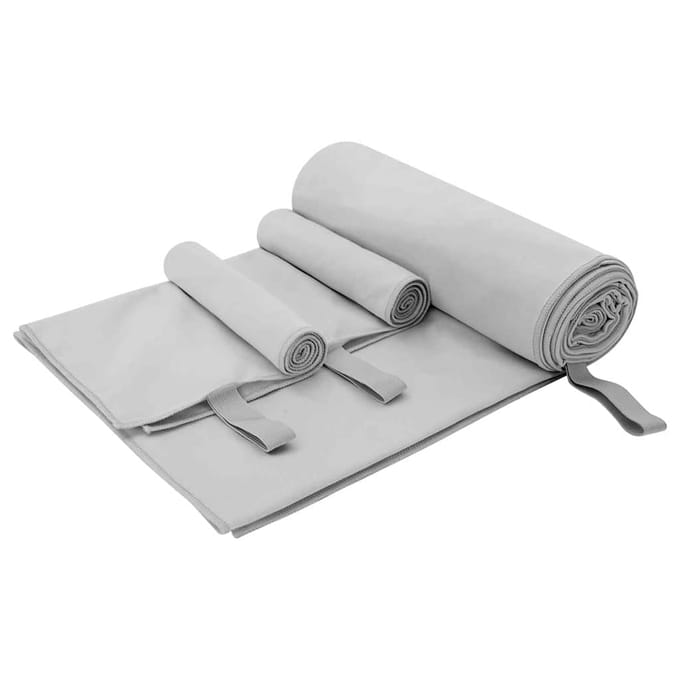 vidaXL - Sporthanddoek - Set - 3 - st - Grijs - 210 - x - 100 - cm