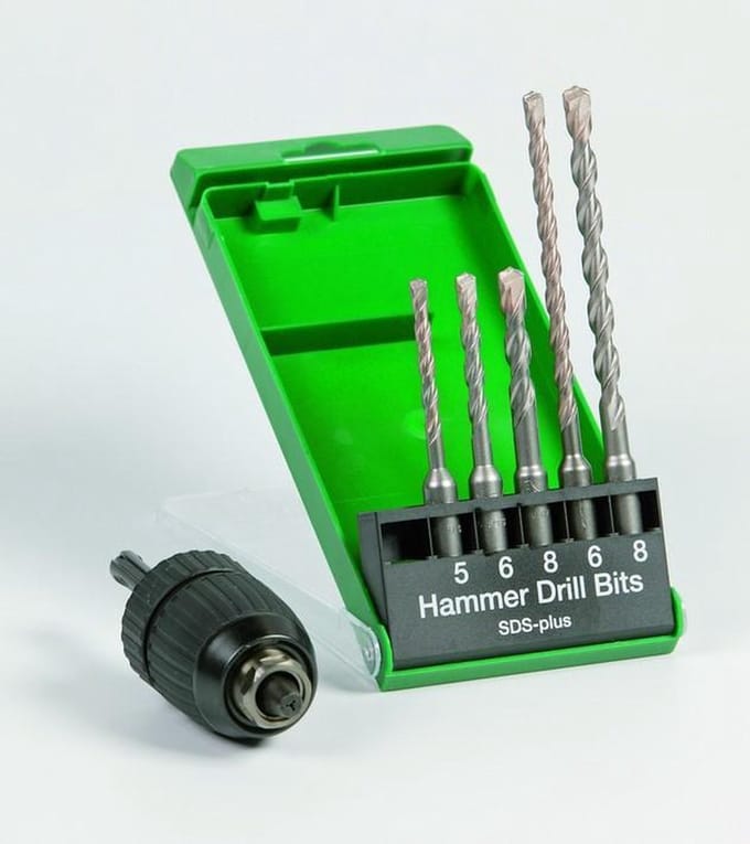 HiKOKI Borenset SDS-plus met snelspanboorhouder en SDS+ adapter - 751030
