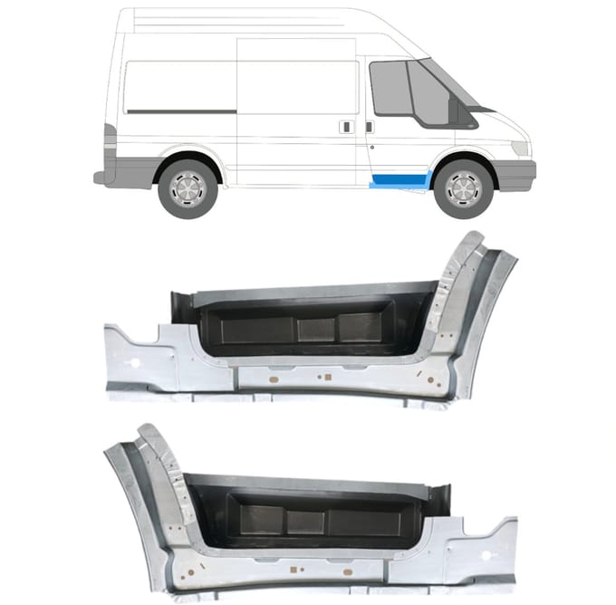 Reparatie voorste trap dorpel voor Ford Transit 2000-2013 / Links + Rechts / Set