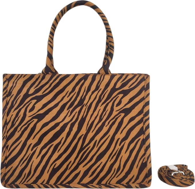 Dudlin - handtas - zebraprint - camel